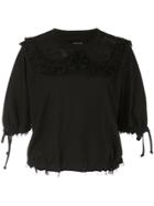 Simone Rocha Lace Insert Drawstring T-shirt - Black