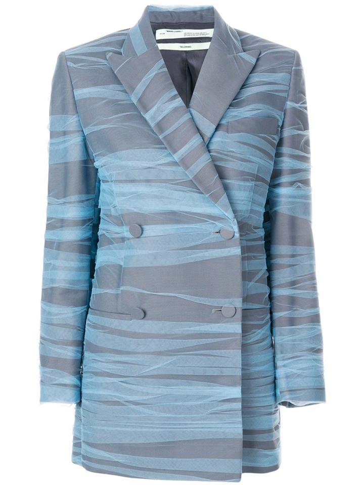 Off-white Tulle Double Breasted Blazer - Blue