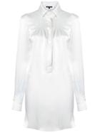 Ann Demeulemeester Long-line Satin Shirt - White