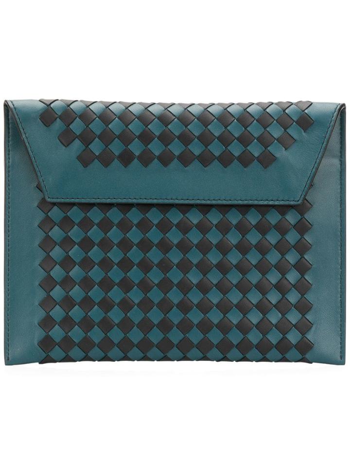 Bottega Veneta Intrecciato Checker Multipouch - Blue