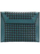 Bottega Veneta Intrecciato Checker Multipouch - Blue