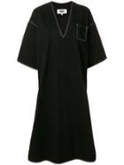Mm6 Maison Margiela Contrast Stitch Oversized Dress - Black