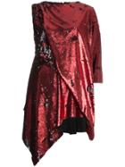 Marques'almeida Sequin Embellished Asymmetric Mini Dress - Red