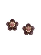 Fendi Flowerland Stud Earrings - Metallic