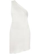 Maison Margiela Fitted Off-shoulder Dress, Women's, Size: 42, Grey, Silk/acetate/polyamide