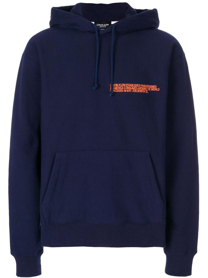 Calvin Klein 205w39nyc Branded Hoodie - Blue