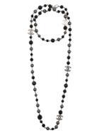 Chanel Vintage Long Logo Necklace - Black