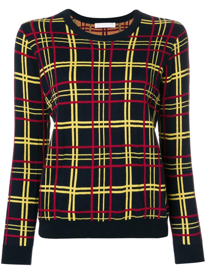 Peter Jensen Check Print Sweater - Blue
