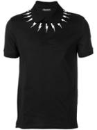 Neil Barrett Lightning Bolt Polo Shirt, Men's, Size: Medium, Black, Cotton