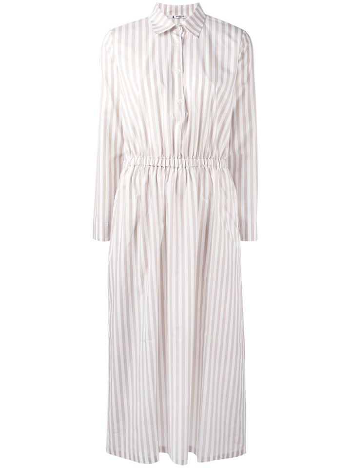 Barena Striped Shirt Dress, Women's, Size: 38, Nude/neutrals, Cotton