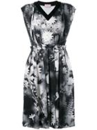 Christopher Kane Sprayed Floral Print Dress, Women's, Size: 12, Black, Viscose/spandex/elastane/acetate/silk