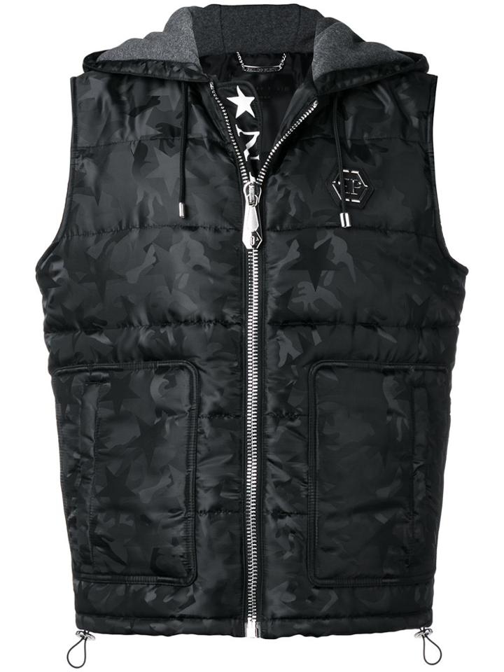 Philipp Plein Logo Camo Gilet - Black