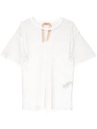 No21 Mesh T-shirt, Women's, Size: 42, White, Cotton/polyester