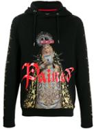 Frankie Morello Pain Print Hoodie - Black