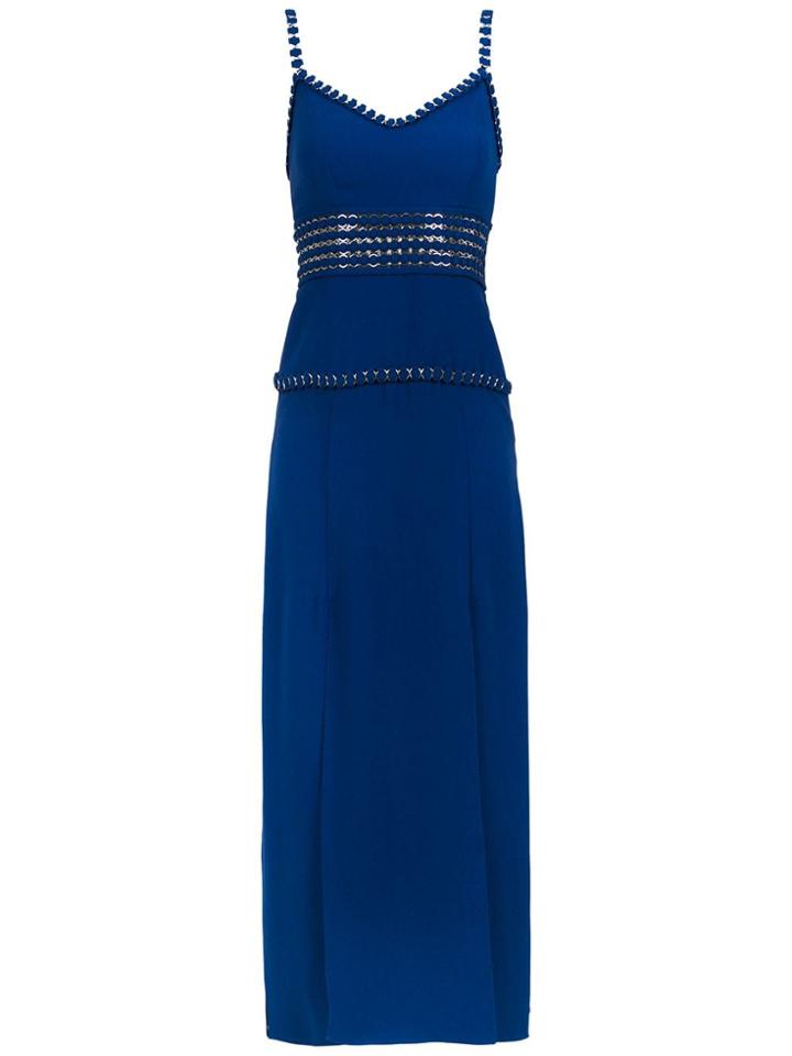 Reinaldo Lourenço Long Embellished Dress - Blue