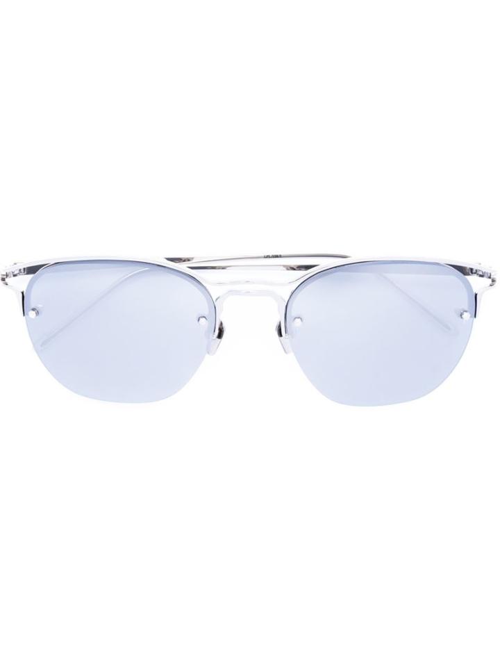 Linda Farrow Square Frame Sunglasses, Grey, Platinum
