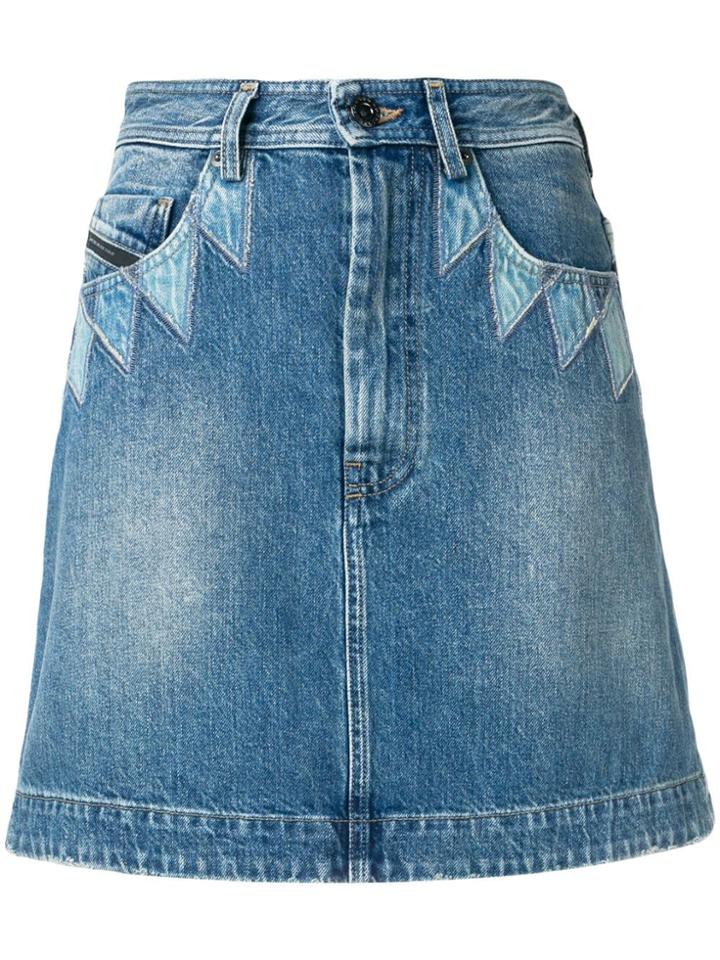 Diesel Black Gold Geometric A-line Skirt - Blue