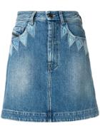 Diesel Black Gold Geometric A-line Skirt - Blue