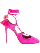Dolce & Gabbana Pompom Tassel Tie Pumps - Pink & Purple