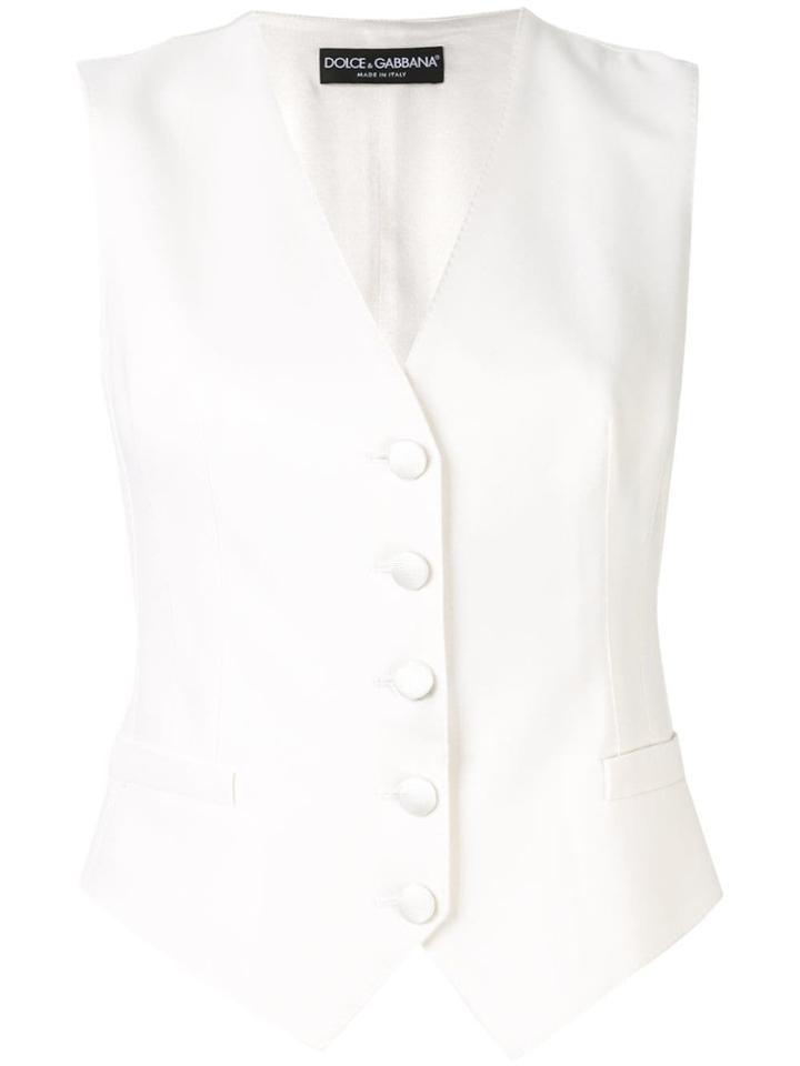 Dolce & Gabbana Fitted Waistcoat - White
