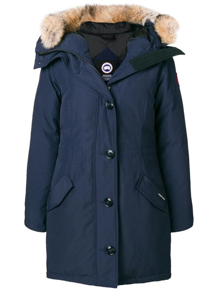 Canada Goose Rossclair Fur Trim Hood Parka - Blue