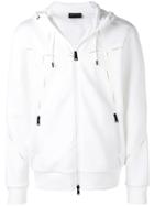 Emporio Armani Logo Tape Zipped Hoodie - White