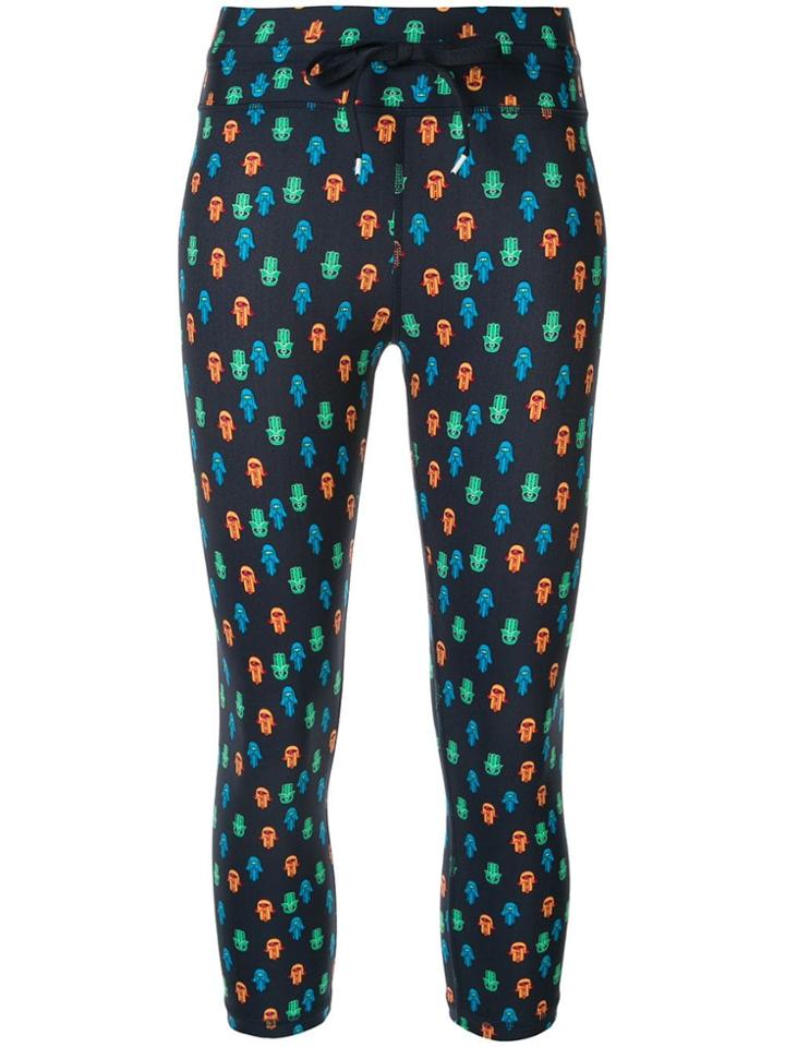 The Upside Printed Drawstring Leggings - Blue