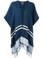 Woolrich Fringed Poncho, Women's, Blue, Linen/flax
