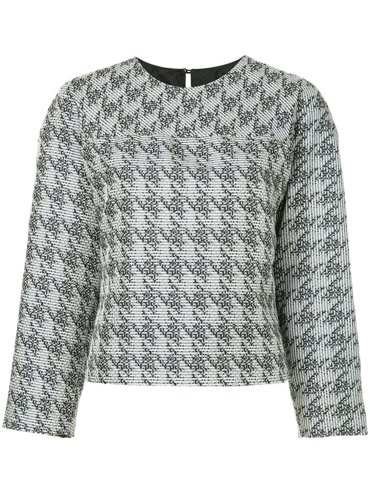 Bianca Spender Houndstooth Brocade Minimalist Blouse - Multicolour
