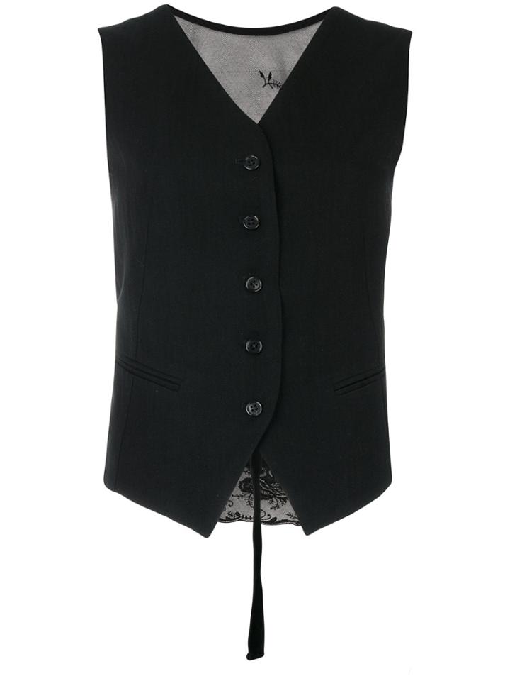 Ann Demeulemeester Button Up Gilet - Black