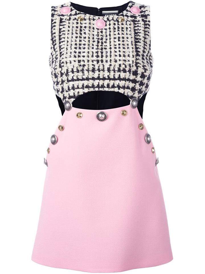 Fausto Puglisi Embellished Cut Out Dress, Women's, Size: 42, Pink/purple, Silk/cotton/linen/flax/virgin Wool