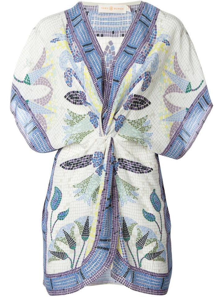 Tory Burch Mosaic Print Tunic Top, Women's, Size: Xs, Pink/purple, Silk