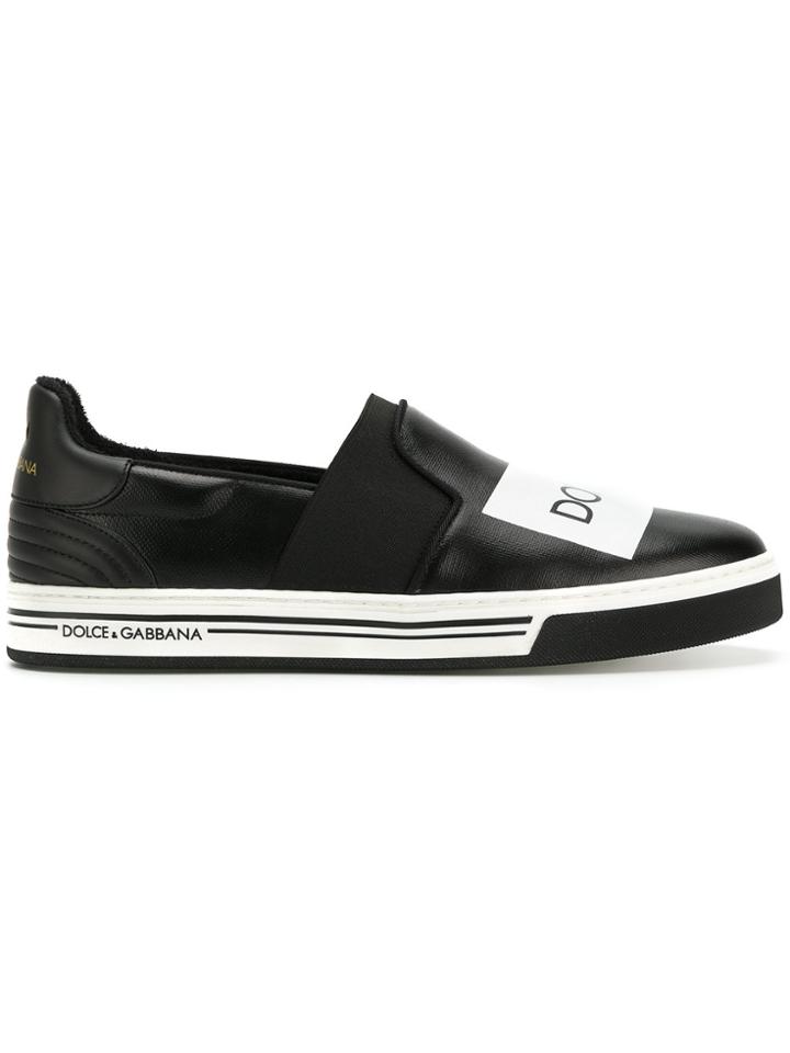 Dolce & Gabbana Logo Patch Sneakers - Black