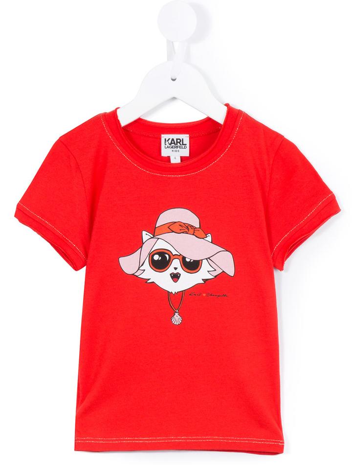 Karl Lagerfeld Kids Choupette T-shirt, Girl's, Size: 8 Yrs, Red