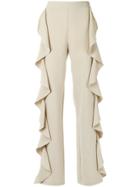 Olympiah Ruffle Trousers - Nude & Neutrals