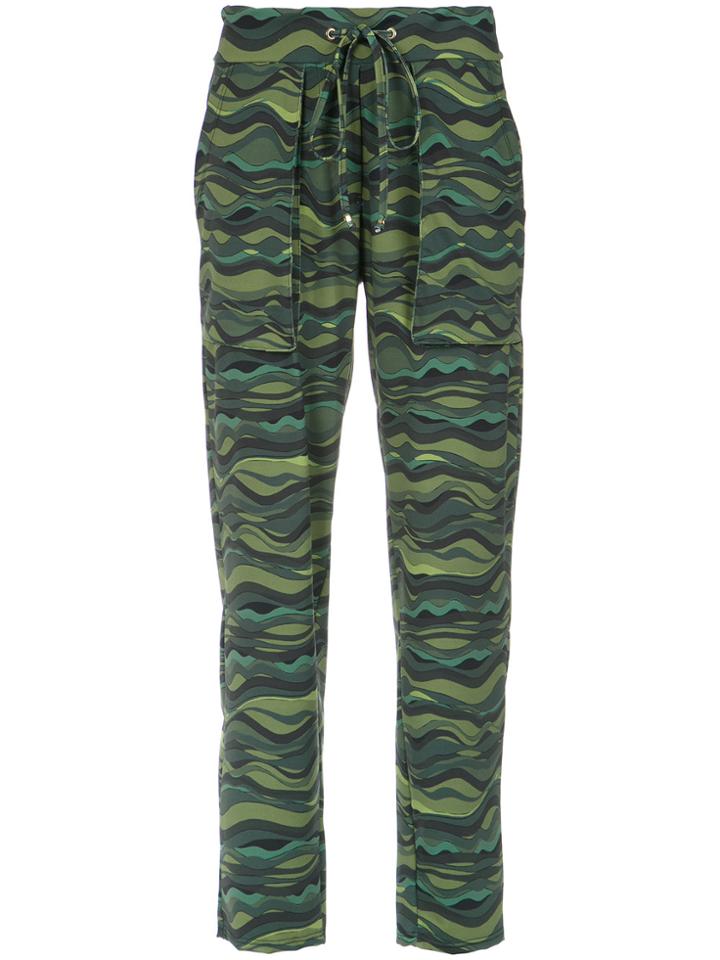 Amir Slama Wave Print Drawstring Pants - Green