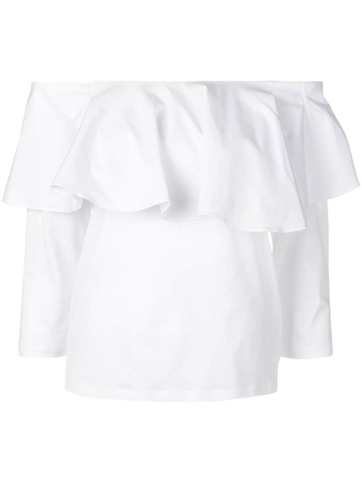 Fabiana Filippi Draped Panel Top - White