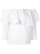 Fabiana Filippi Draped Panel Top - White