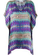 Brigitte V-neck Printed Beach Dress, Women's, Size: Gg, Pink/purple, Modal/silk