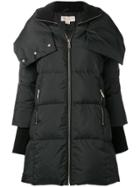 Michael Kors Collection Oversized Collar Padded Coat - Black
