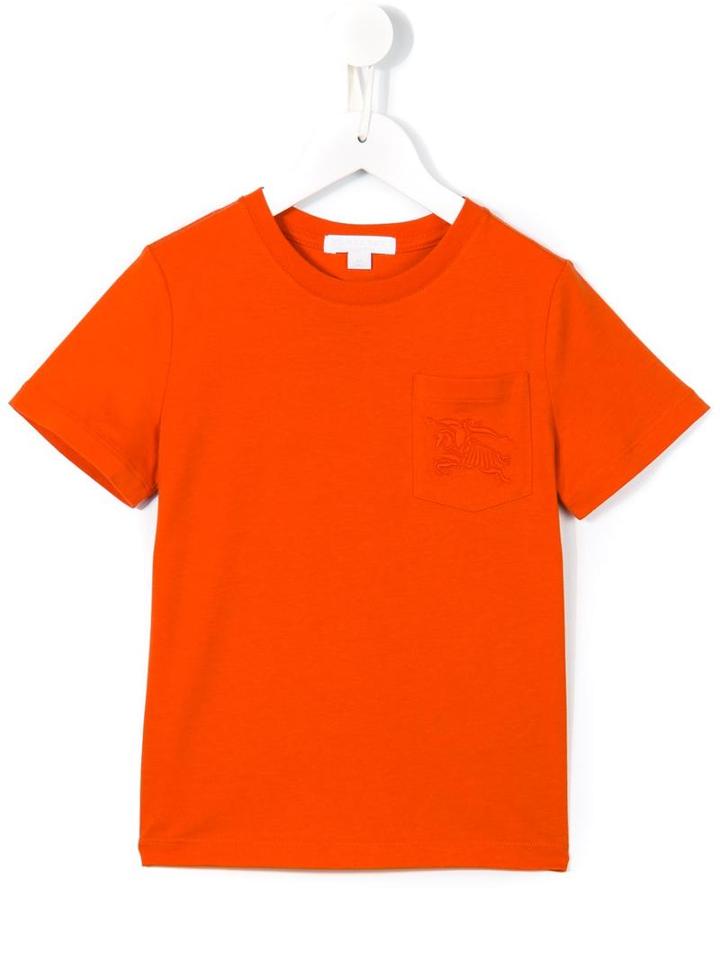 Burberry Kids Knight Chest Pocket T-shirt, Boy's, Size: 6 Yrs, Yellow/orange