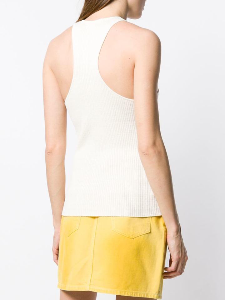 Ganni Ribbed Patch Pocket Vest - Neutrals