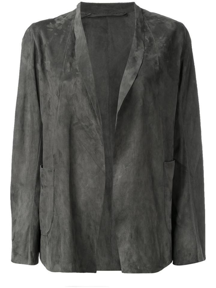 Salvatore Santoro - Open-front Jacket - Women - Leather - 42, Grey, Leather