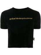 Gcds Quote Embroidered T-shirt - Black
