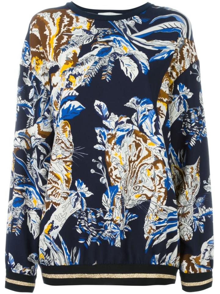 Stella Mccartney Cat Print Sweatshirt, Women's, Size: 44, Spandex/elastane/viscose/polyamide/cotton