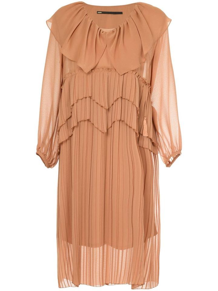 Muller Of Yoshiokubo Flare Pleats Dress - Neutrals