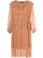 Muller Of Yoshiokubo Flare Pleats Dress - Neutrals