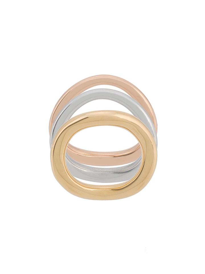 Charlotte Chesnais Wave Set Of Three Rings - Gold