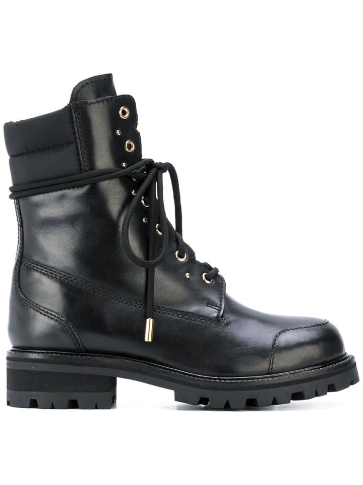 Twin-set Lace-up Boots - Black