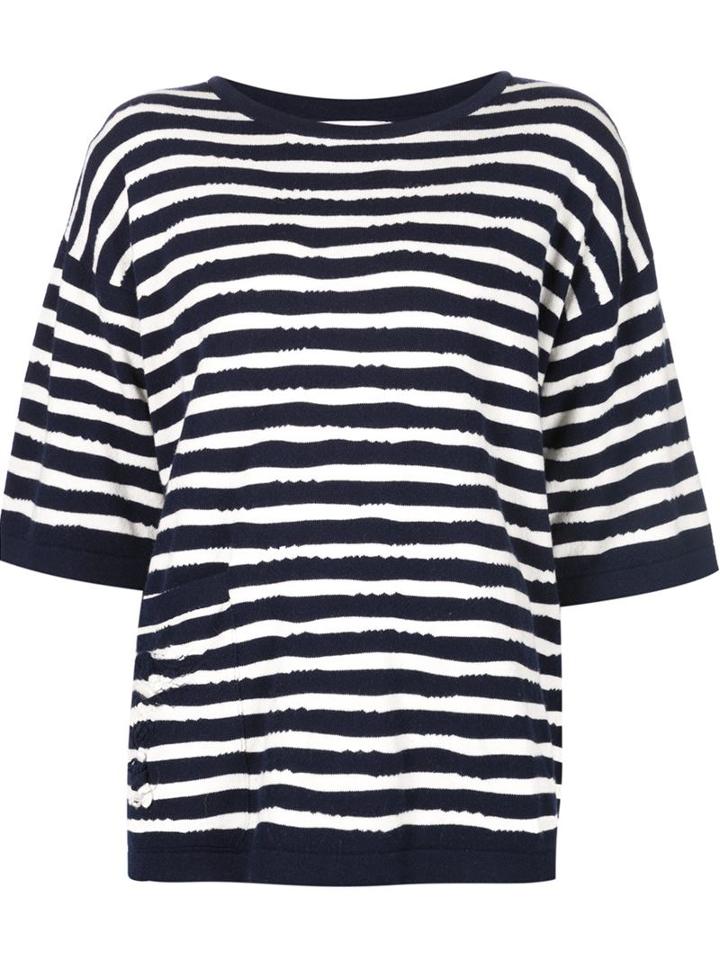 Barrie Striped Shortsleeved Sweater